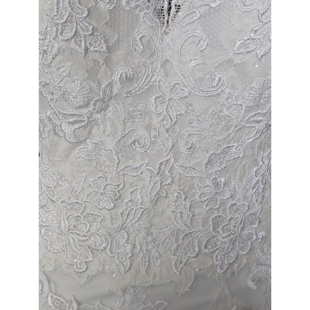 White Lace Illusion Bodice Open Back Wedding Gown - Morilee Madeline Gardner - Picture 12 of 12